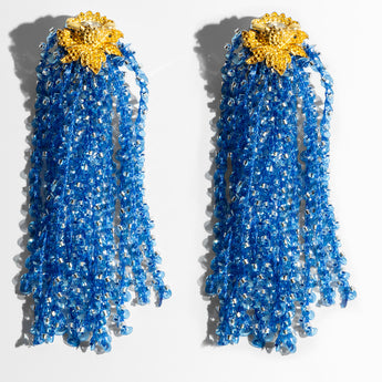 Katerina Psoma Blue
 dangle earrings with tassels