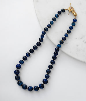  Blue Necklace katerina Psoma gold plated closure