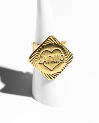 Katerina Psoma I love you gold plated ring