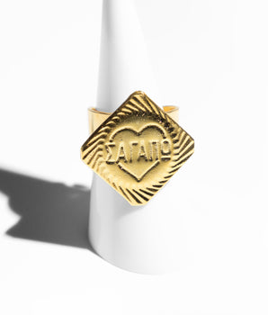 Katerina Psoma I love you gold plated ring