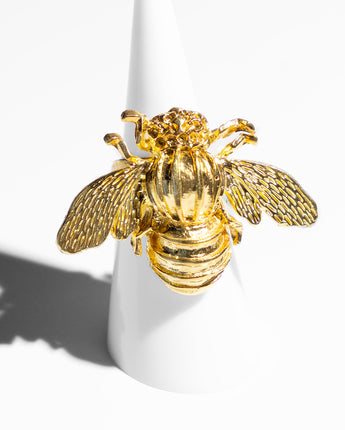 Katerina Psoma Gold plated metal bee ring