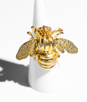Katerina Psoma Gold plated metal bee ring