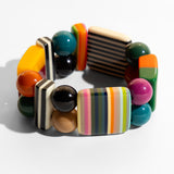 Katerina Psoma Colorful beaded bracelet with geometric patterns 