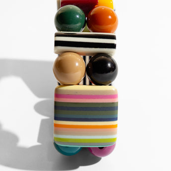 Katerina Psoma Colorful beaded bracelet with geometric patterns 