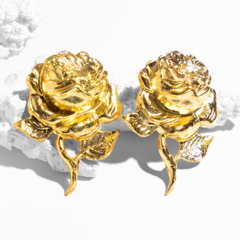 Katerina Psoma gold plated rose studs