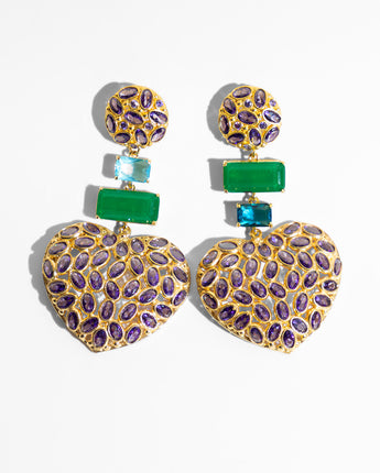Katerina Psoma Amore Purple Stud Earrings