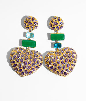 Katerina Psoma Amore Purple Stud Earrings