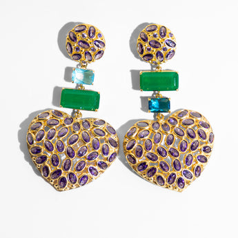 Katerina Psoma Amore Purple Stud Earrings