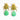Katerina Psoma Gold beetle-shaped earrings with green teardrop stones 