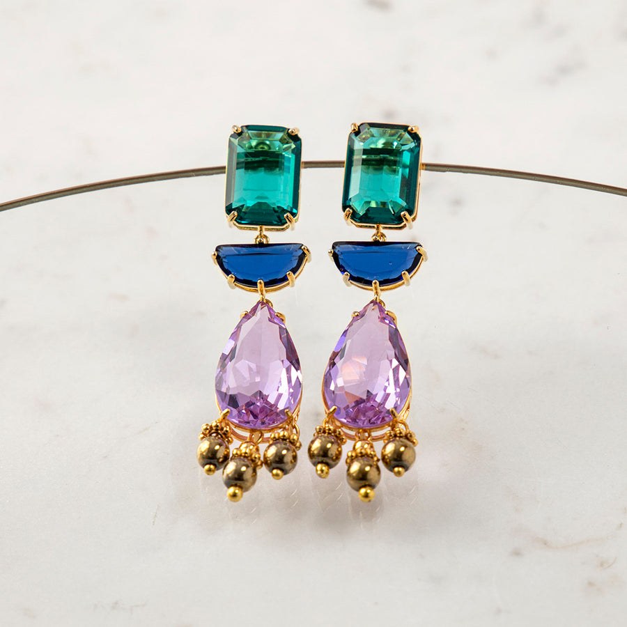 Katerina Psoma Luciana Violet Dangle Earrings