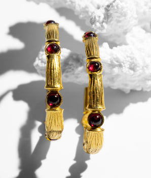Martha Big Bamboo Hoops with Carnelian