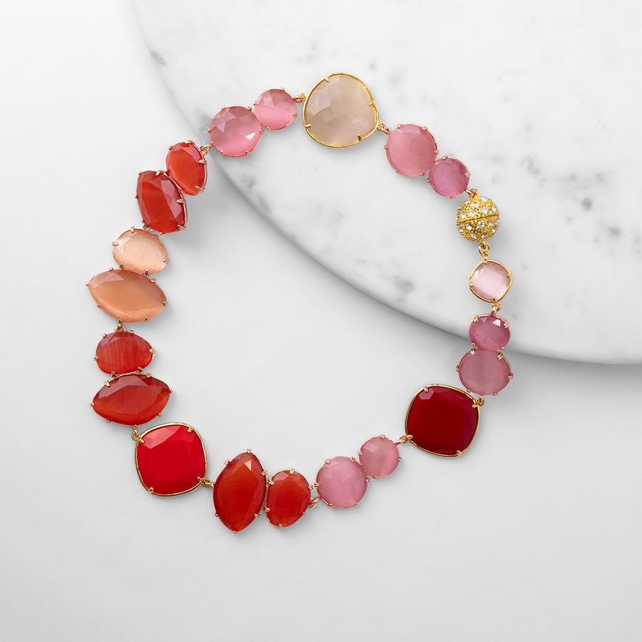 Katerina Psoma Multicolor Short Necklace with pastel colored slabs