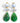 Katerina Psoma Pair of clip earrings with green drops and blue top 