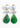 Katerina Psoma Pair of clip earrings with green drops and blue top 