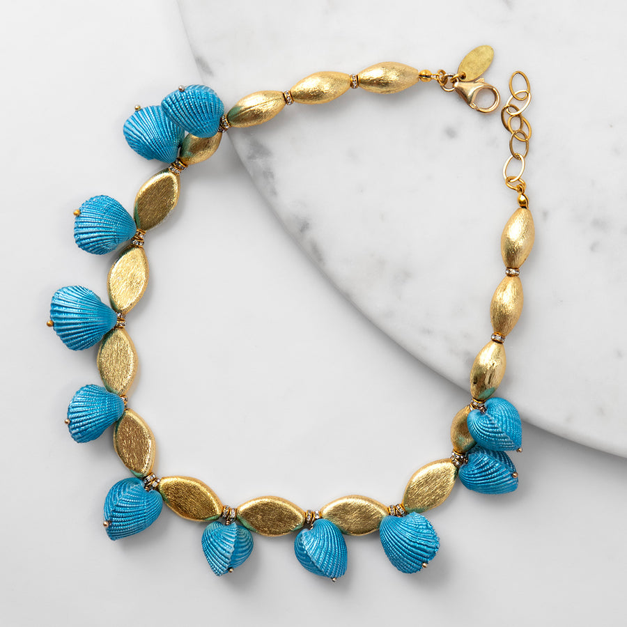 Katerina Psoma short necklace with blue shells