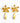 Katerina Psoma Pair of gold floral earrings with drops