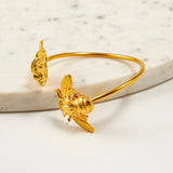 Katerina Psoma Rose and Bee cuff bracelet