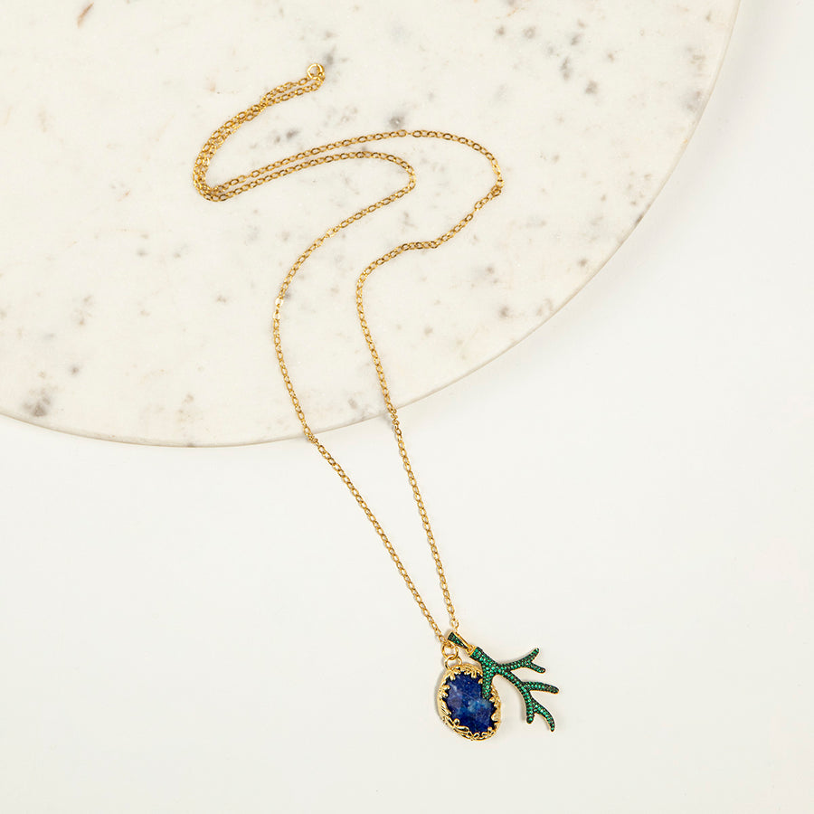 Aylin Long Necklace with lapis Lazuli