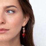 Katerina Psoma Zoe Earrings with Murano Heart Beads