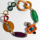 Katerina Psoma Colorful short necklacewith various shaped beads and links