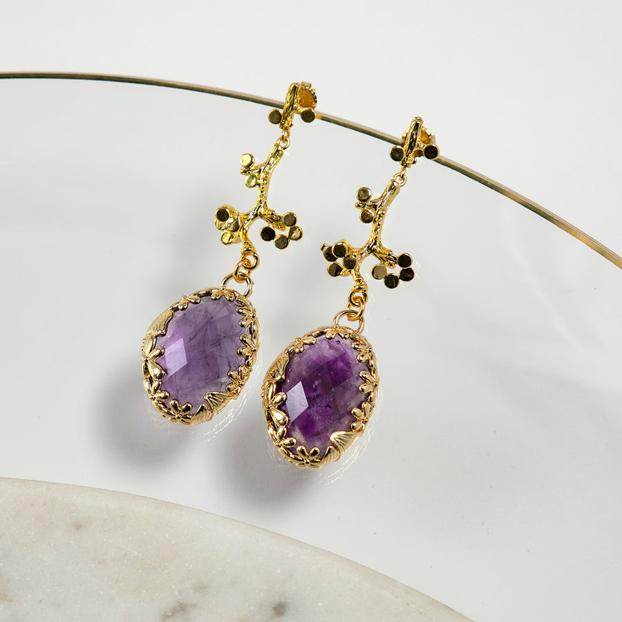 Katerina Psoma Amethyst Dangle Earrings