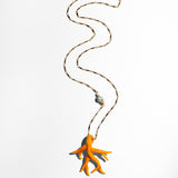 Katerina Psoma Yellow Murano Coral Chain Pendant Necklace gold plated chain