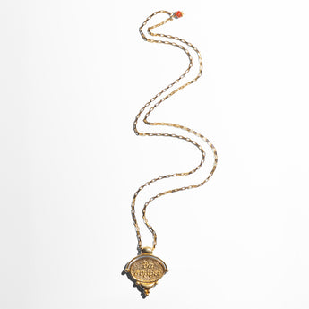 Katerina Psoma gold plated long chain necklace with a charm θα συμβει