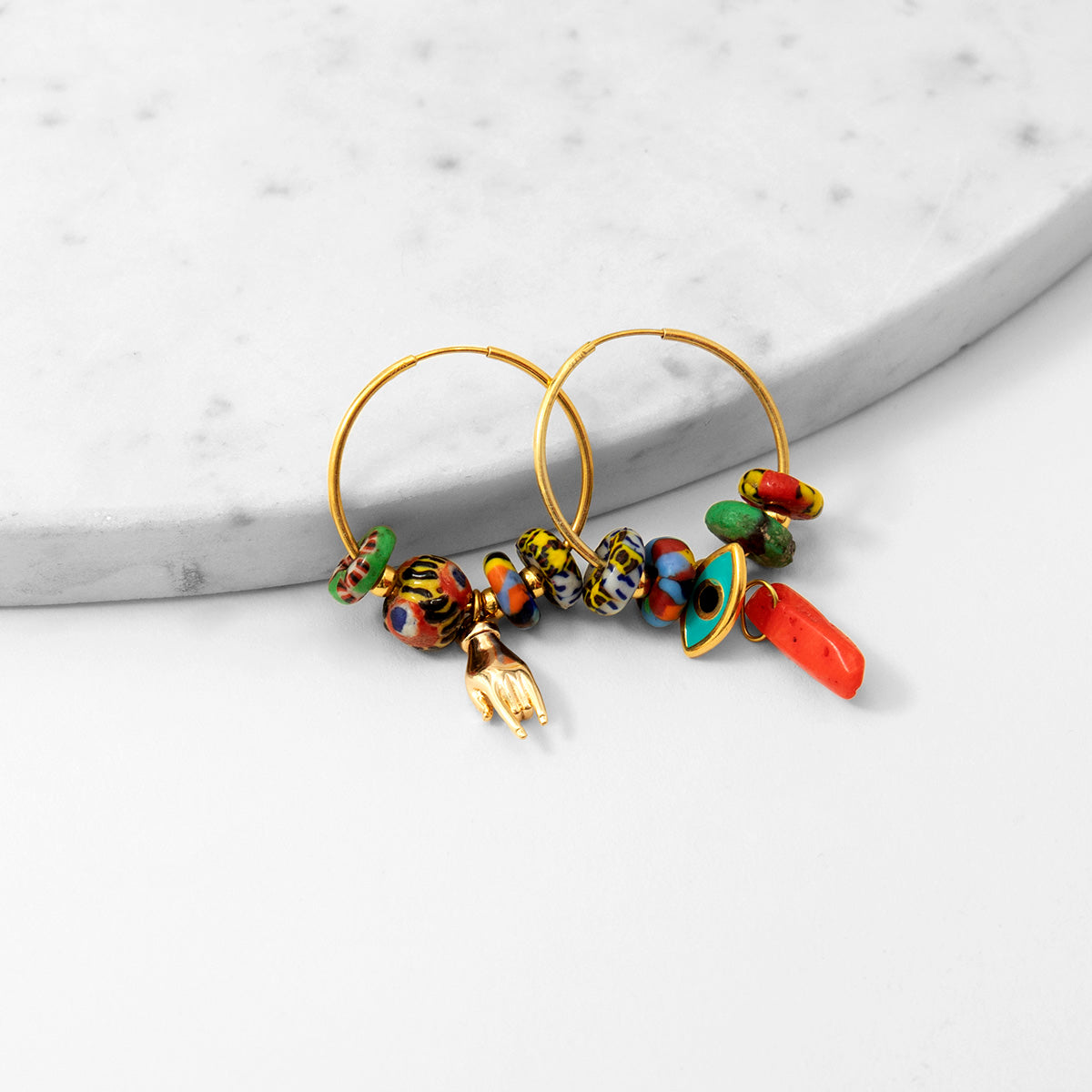 Katerina Psoma Hoop Earrings with Beads
