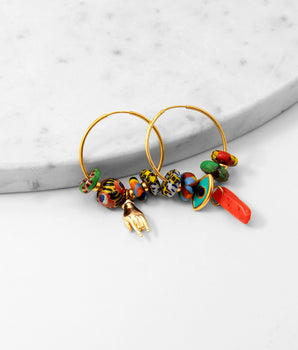 Katerina Psoma Hoop Earrings with Beads