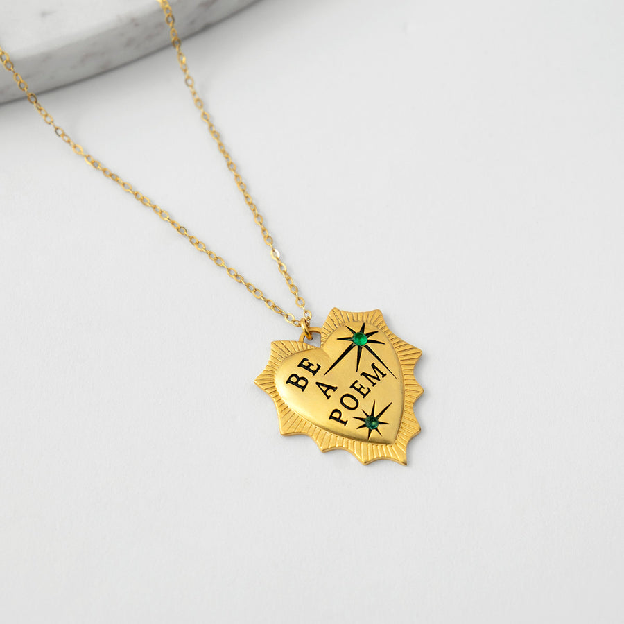 Katerina Psoma Be a Poem Red Necklace gold plated brass and silver