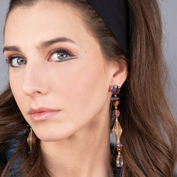 Katerina Psoma Lucrezia Dangle Earrings with semiprecious multicolor Stones