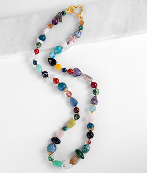 Rosalba Long Necklace with Semiprecious Stones