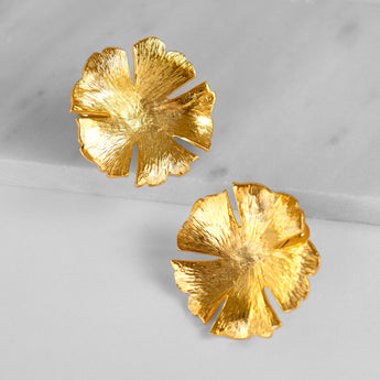 Katerina Psoma Flower Metal Clip Earrings