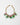 A gold-tone chain necklace featuring a decorative floral centerpiece with pink flowers, green leaves, and dangling white pearl-like accents, shown on a plain light gray background.
