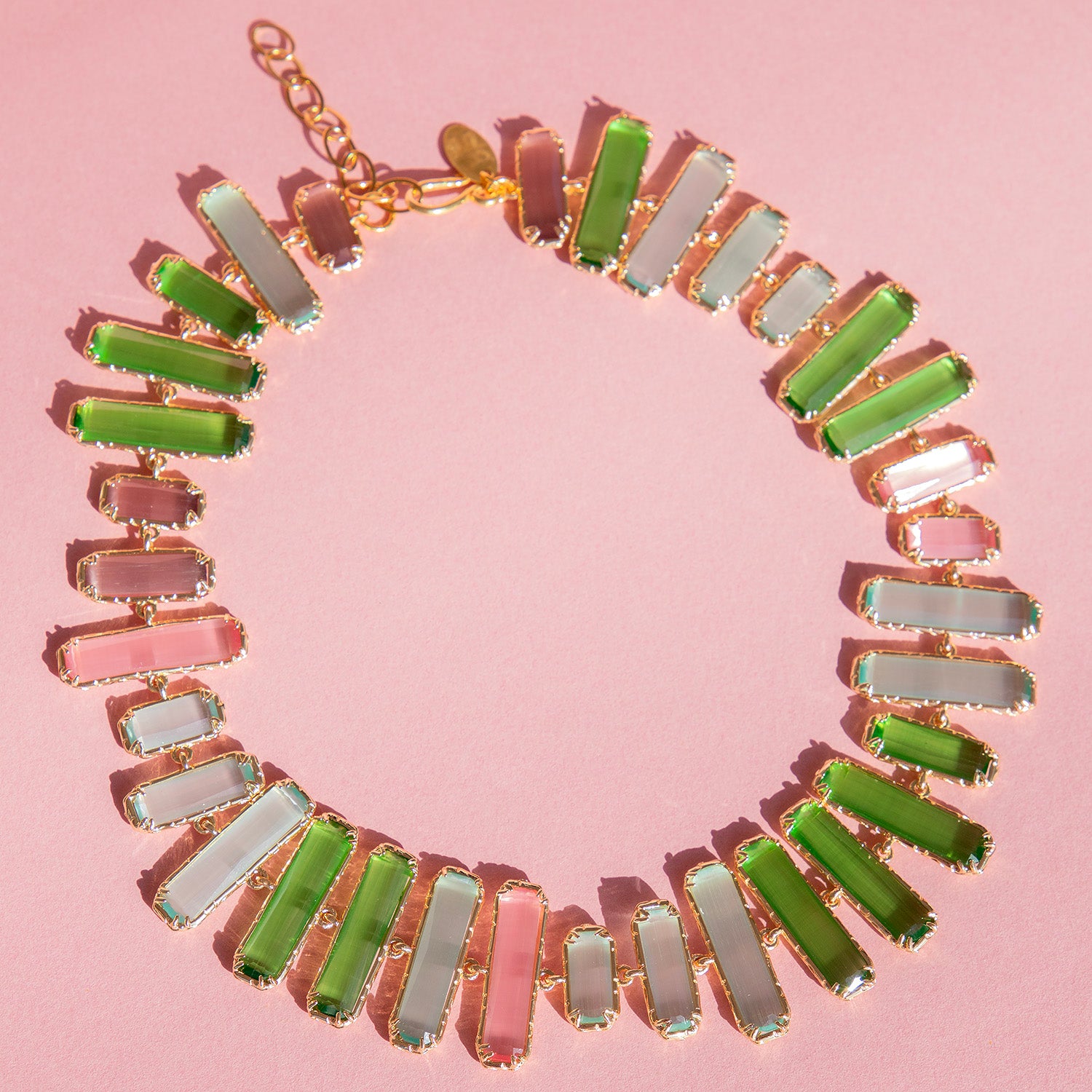 Katerina Psoma Short pastel necklace with faceted stones