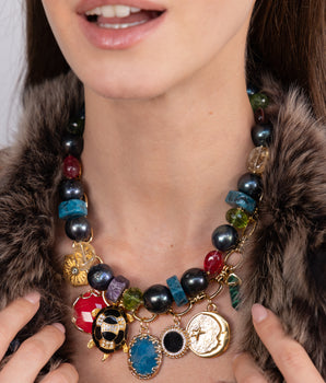 Katerina Psoma Greta Necklace with Black Pearls