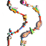 Katerina Psoma medium heigth necklace with colored glass and wooden beads