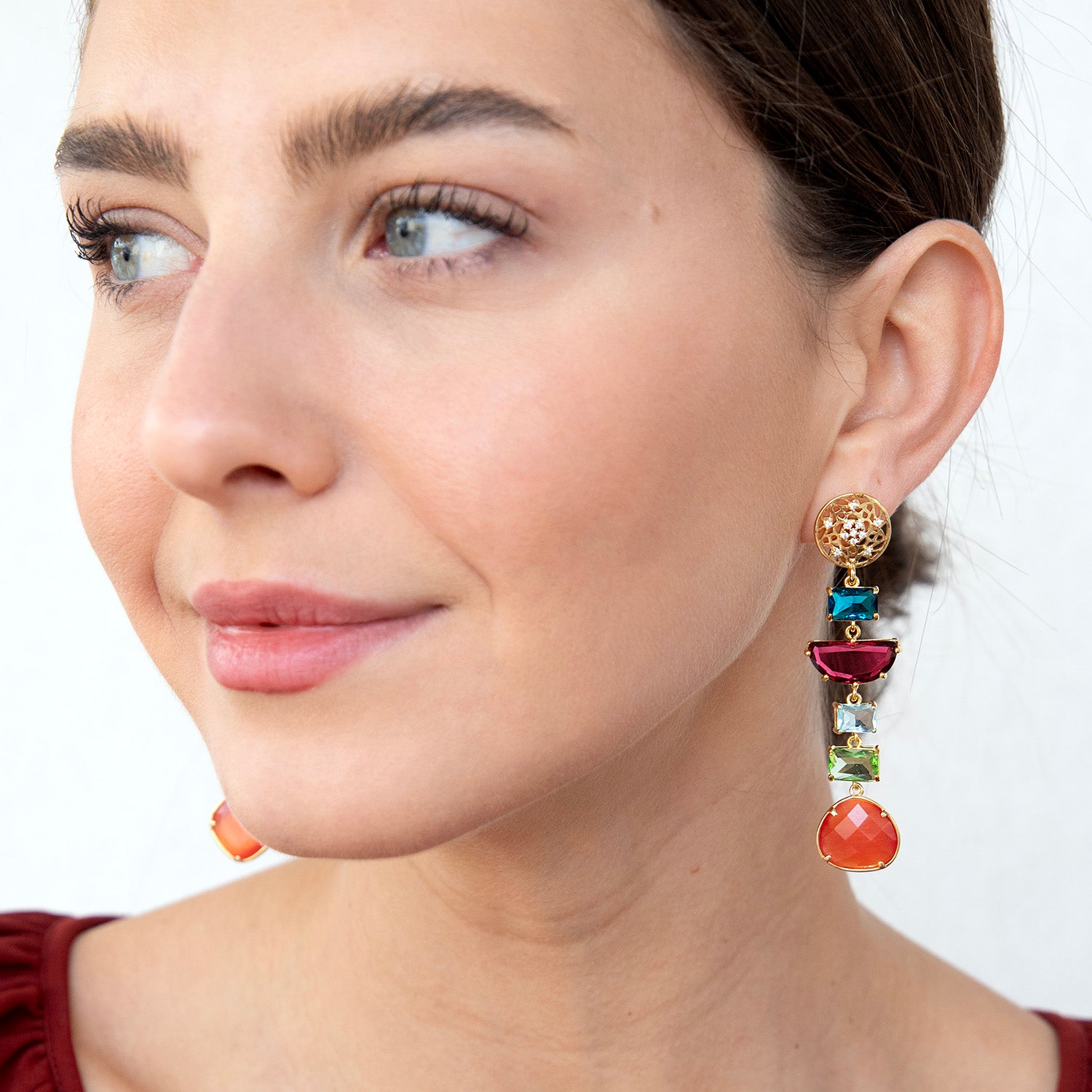 Katerina Psoma faceted crystal dangle earrings
