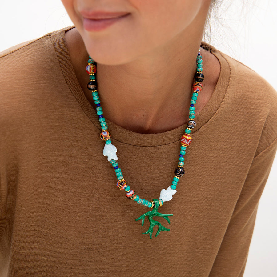 Katerina Psoma Howlite necklace with trade beads