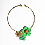Katerina Psoma Cassia Green Flower Collar Necklace