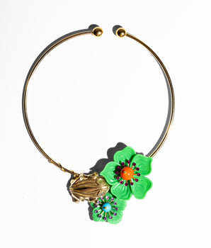 Katerina Psoma Cassia Green Flower Collar Necklace