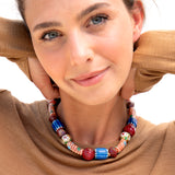 Katerina Psoma Red short necklace with trade beads