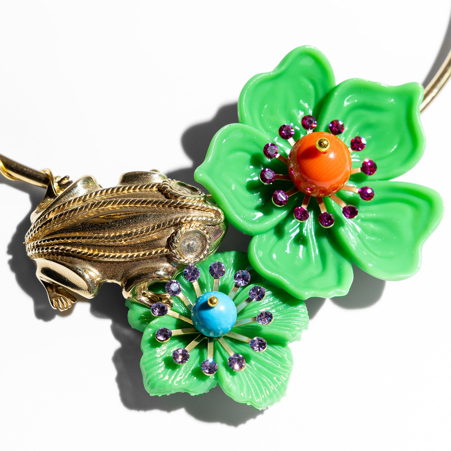 Katerina Psoma Cassia Green Flower Collar Necklace