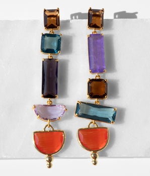 KATERINA PSOMA DANGLE EARRINGS CRYSTALS