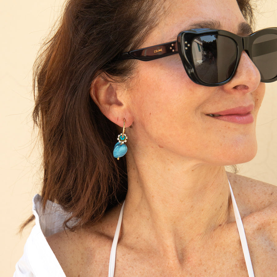 Katerina Psoma Junonia Hoops with Blues Shells for Summer