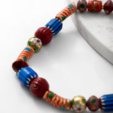 Katerina Psoma Red short necklace with trade beads  costume jewelry
