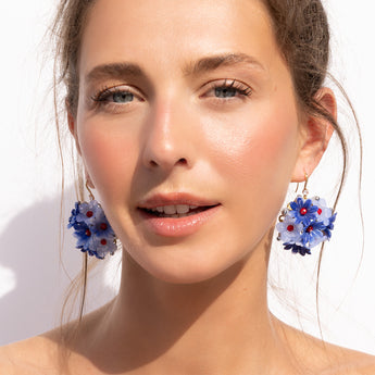 Katerina Psoma Zinnia Blue Flower Earrings