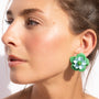 Katerina Psoma Fiora Green Flower Earrings