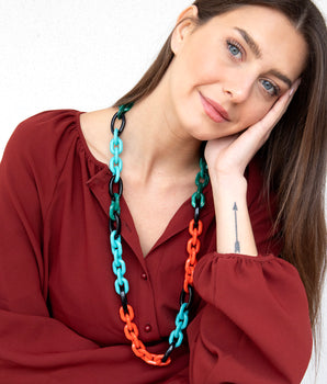 Katerina Psoma acrylic chain necklace long