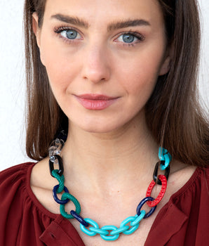 Katerina Psoma short acrylic chain necklace